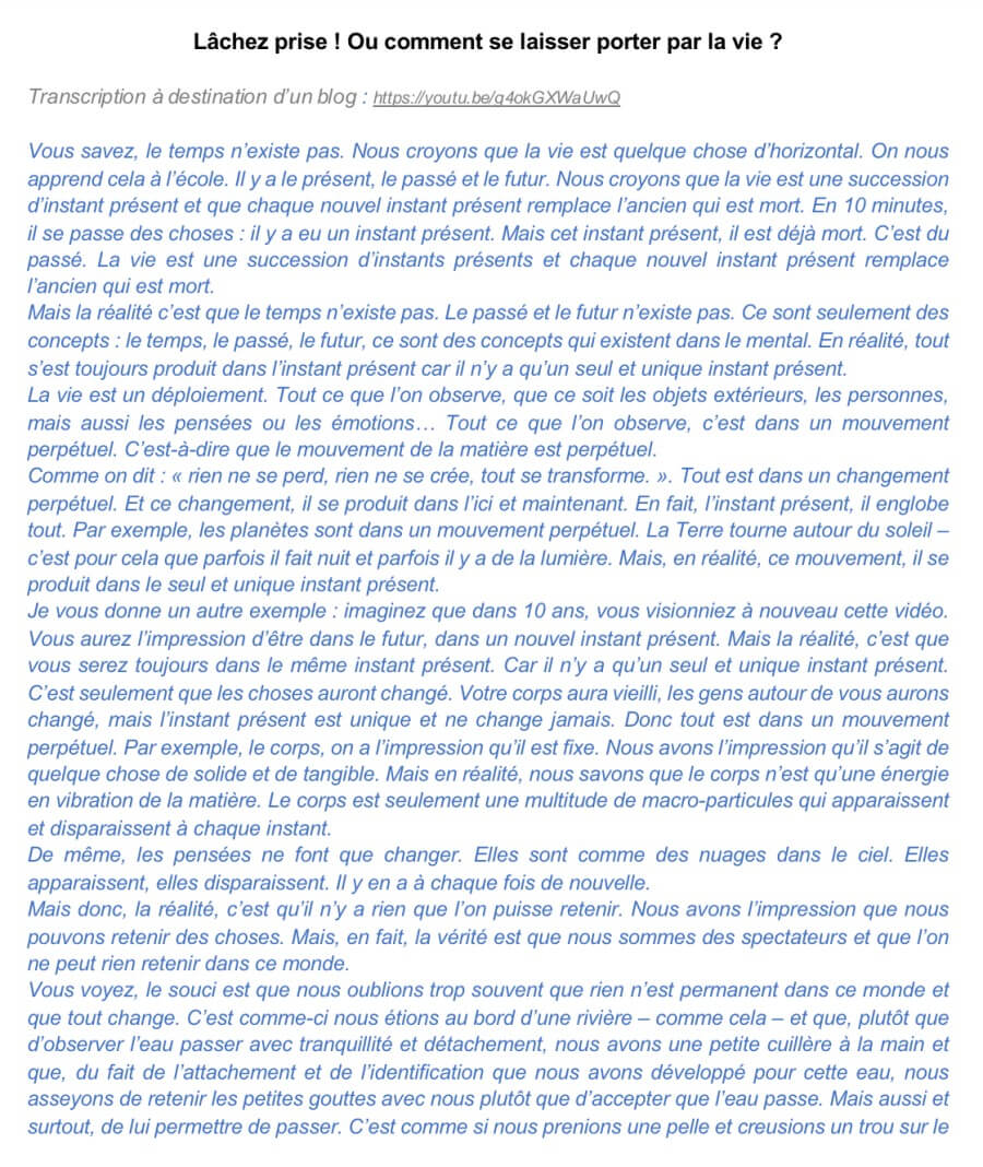 transcription française